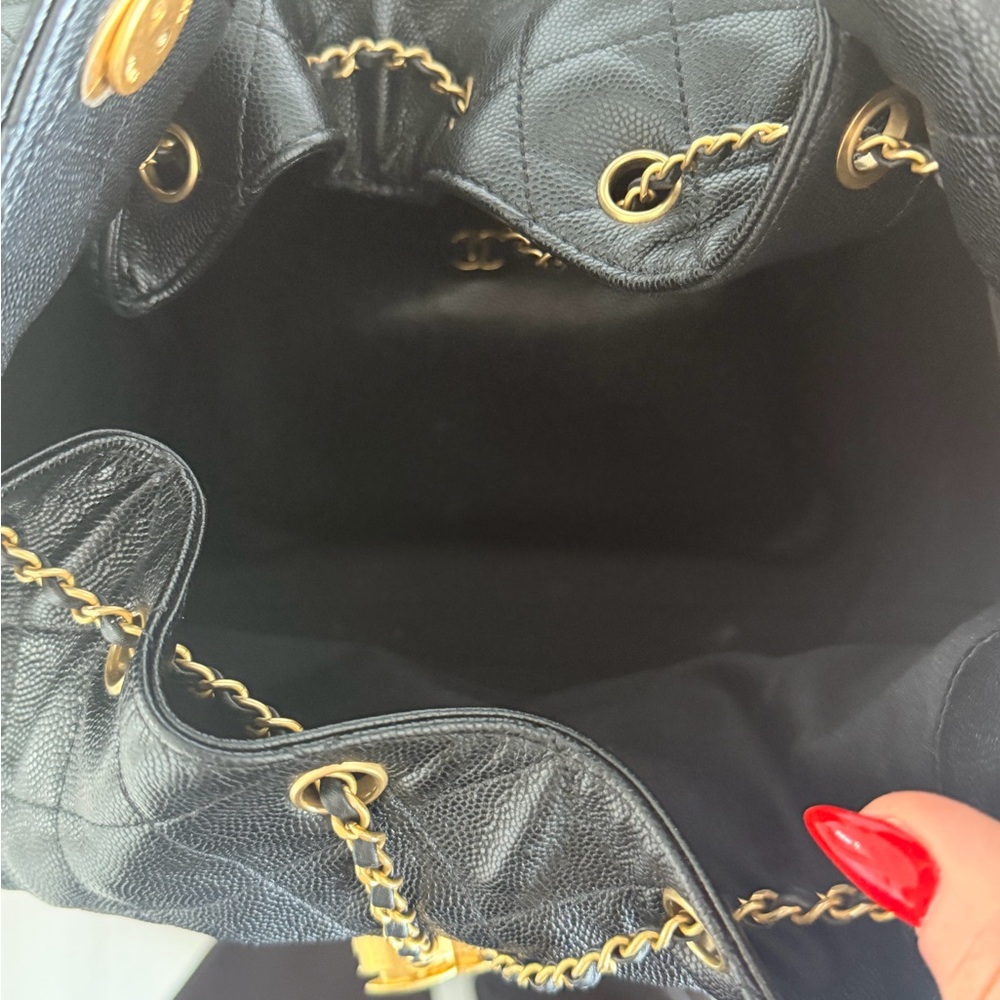 Chanel 25 medium black leather - Picture 6 of 8
